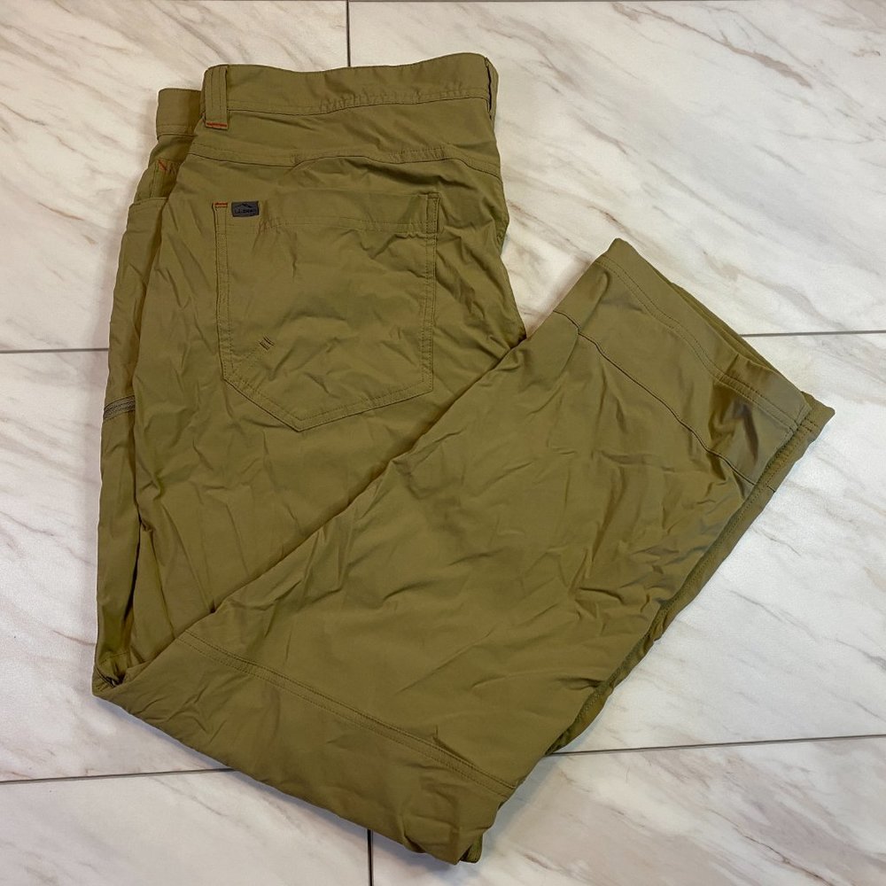 LL Bean Mens Cresta Hiking Pants Water Resistant Khaki 40x29